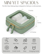 Clear Makeup Bag with Zipper (Sage Green / Mini & Medium)