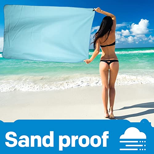 2 Pack Microfiber Travel Towel (Mint / M: 40" x 20"+24" x 12")