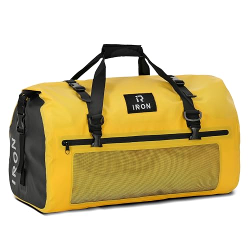 Waterproof Motorcycle Duffel Bag Tail Bag 70L Dry Bags Luggage (70L / Yellow)