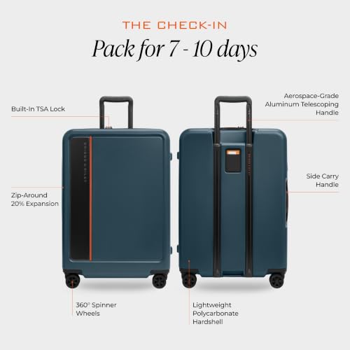 ZDX Medium 27 Inch Expandable Checked Luggage (27" Hardside Checked / Ocean)