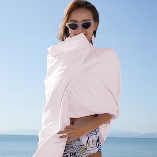 Microfiber Towel Quick Dry Camping & Travel & Gym Towel. Compact (Pale Pink / 72.00" x 40.00")