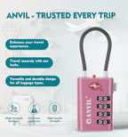 TSA Approved Luggage Locks with Search Alert Indicator (Rose Purple)