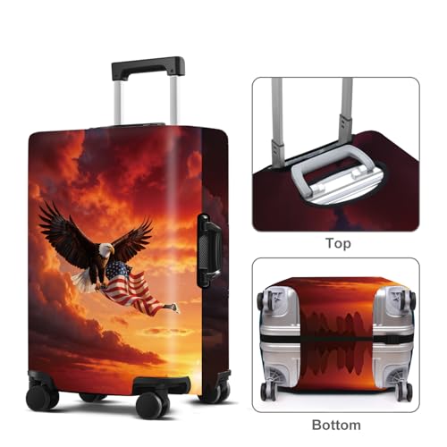 Luggage Cover Washable Suitcase Protector Anti (Eagle / M(fits 24-26Inch suitcase))