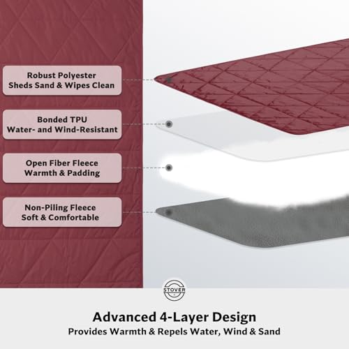 Large Waterproof Outdoor Stadium Blanket (01 - Game Day Crimson)