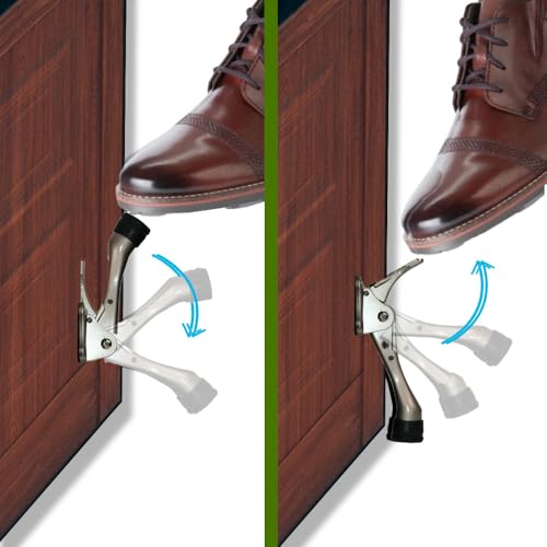 One Touch Kickdown Door Stopper (Black / 4 INCH X 4 PACK)