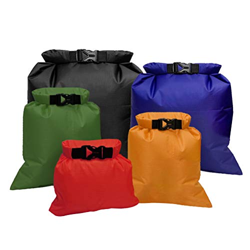Dry Bag, 5-Pack Ultralight Dry Sack, Outdoor Roll Top Drybags (Multicolour)