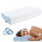 Cervical Pillow for Neck Pain Relief (White & Blue)