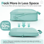 9 11 Set Compression Packing Cubes for Travel Essentials (Blue Green / 9 set)