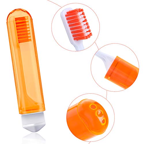 4 Pcs Travel Toothbrush Mini Foldable with Case (Bright Color)