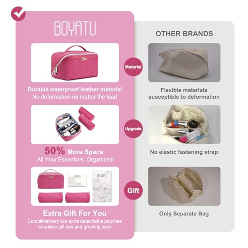 Travel Makeup Bag Cosmetic Bags for Women (M-73Rose)