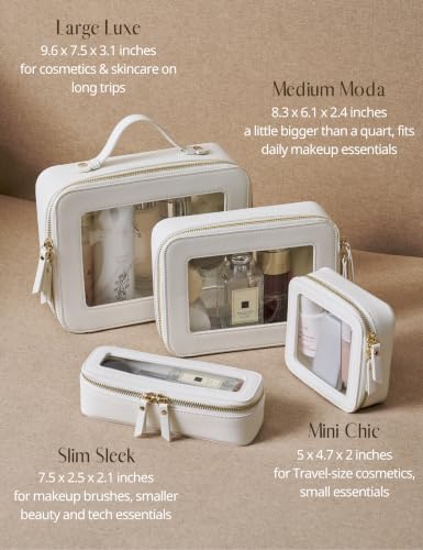 Small Clear Makeup Bag for Purse (White / Mini Chic)