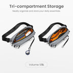 1.5L Sling Bag with RFID Blocking Crossbody Chest Pack for Men Women (Light Gray / 1.5L)