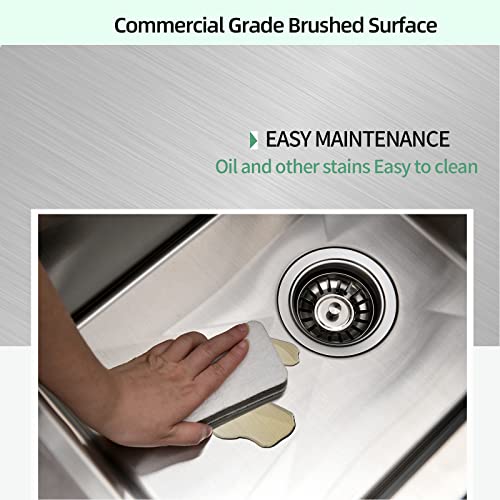 Kitchen Sink 21 x 20 x 10 Drop in Kitchen Sink 16 Gauge Stainless Steel Kitchen Sinks Single Bowl Workstation Sink with Cutting Board (21" x 20" x 10" / Stainless Steel)