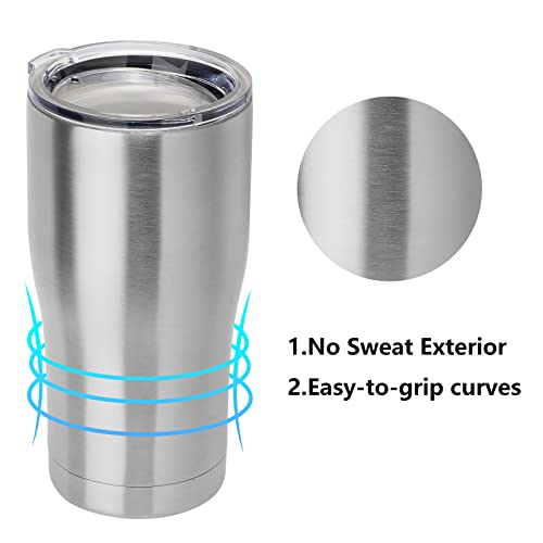 20oz Tumbler with Lid Stainless Steel Tumblers Bulk (Stainless Steel / 1 count)