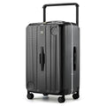 Multifunctional 26 Inch Hard Shell Suitcases with Wheels Travel Approved Luggage Large Rolling Suitcase Checked Luggage for Women Men (26 Inch / Jet Black)