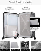 28 Inch Trunk Luggage with Spinner Wheels (Charcoal Metallic / Trunk-Large 28-Inch)