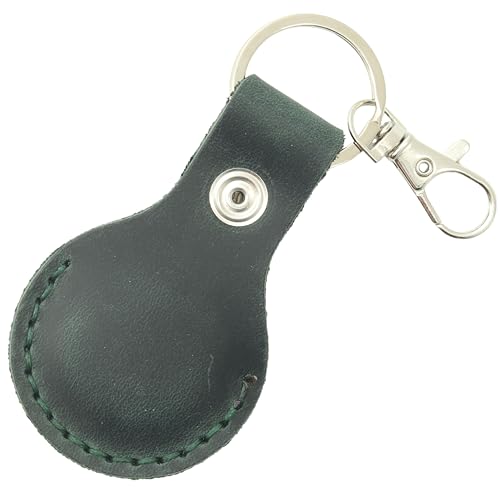 Toprank Leather Keychain Holder Compatible with Apple AirTag (Green)