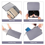 10 Set Packing Cubes Various Sizes Packing Organizer for Travel Accessories Luggage Carry On Suitcase (10-Grey / 10 Set-full Mesh)