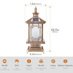 LED Solar Post Light Outdoor (Bronze)