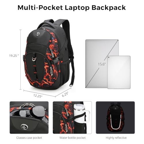 Design Laptop Backpack for Men with USB Charging Port SD803 (Flame Red / Standard)