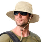 Sun Hats for Men Women Fishing Hat UPF 50+ Breathable Wide Brim Summer UV Protection Hat (1pack-beige)