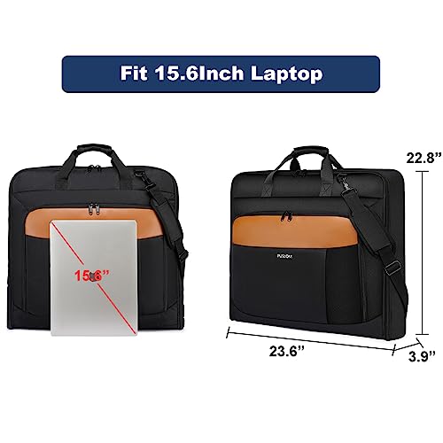 Garment Bag for Travel Large Men Suit Bag Up to 3 Suits Dress Carry on Garment Bags for Business Trips (Black-brown)