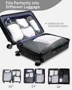 Compression Packing Cubes for Travel (Set of 6 / 6-Gray)