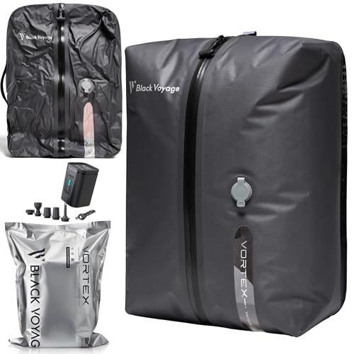 Black Voyage Reusable Vacuum Compression Travel Bag for Carry