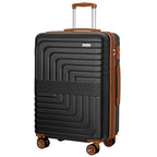 26'' Medium Checked Luggage with Double Spinner Wheels (Black)