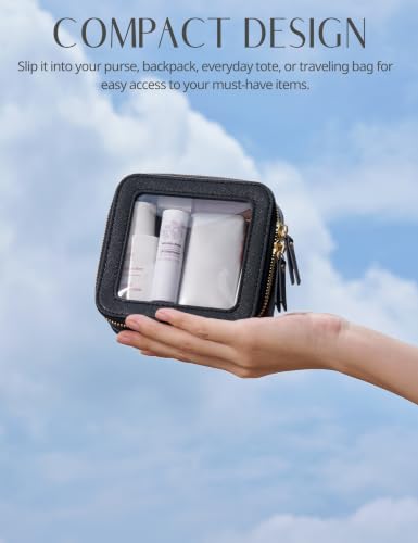 Clear Makeup Bag with Zipper (Black / Mini & Medium)