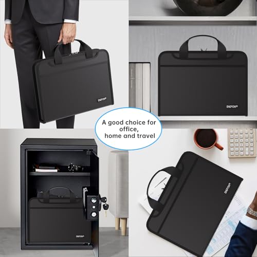 Accordion File Organizer (Black / 14.2" x 10.4" x 2",Colorful)