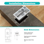 10" Undermount Bar Sink (Brushed / D10"xW18"xH8")