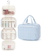 Hanging Toiletry Bag for Women (Y-Blue Flower Buds / Medium)