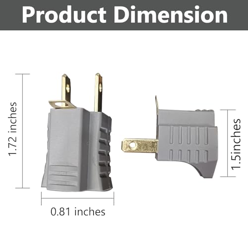 Polarized 2 Prong to 3 Prong Ground Adapter 6 Pack Grey (Gray)