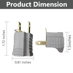Polarized 2 Prong to 3 Prong Ground Adapter 6 Pack Grey (Gray)