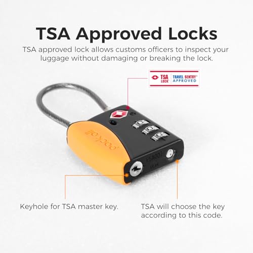 TSA Approved Travel Luggage Locks (Orange / 1 Pack)