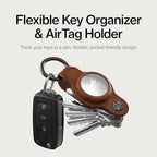 KeySmart Air AirTag Keychain Key Holder (Genuine Leather)