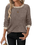 Long Sleeve Shirts for Women Trendy Casual Womens Fall Fashion 2026 Blouses Tunic Tops Loose Fit Dressy Cute Tops Teacher Spring Outfits Chocolate Brown (X-Large / 01-khaki)