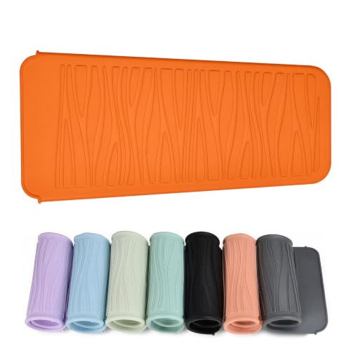 Silicone Heat Resistant Travel Pouch for Hair Styling Tools (1 Pack / Orange)