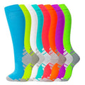 8 Pairs Compression Socks for Men & Women 20 (Large-X-Large / Fluorescent Colors2)