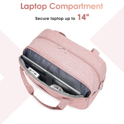 Carry on Duffle Bag Underseat for Airplane (Pink / Small with laptop compartment)