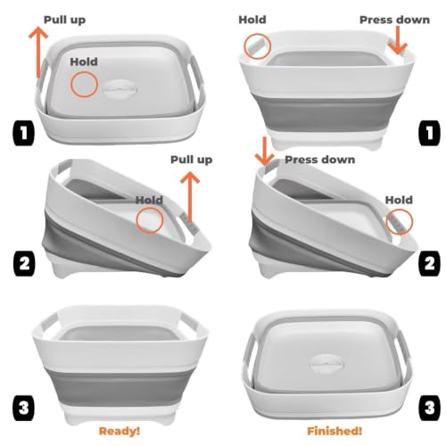 2.6 Gal Collapsible Baby Bottle Wash Basin with Drain Plug (Pink)