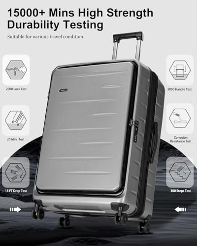 Expandable Luggage Sets (Gray / 20/28 Inch EXT)