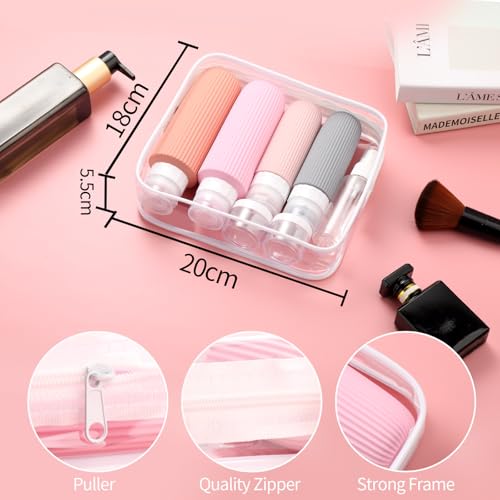 16 Pack Travel Bottles for Toiletries (Large / Pink)
