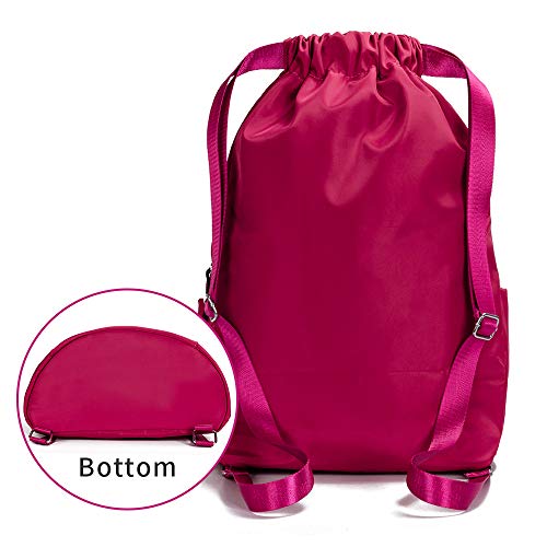 Waterproof Drawstring Gym Backpack Bag for Men & Women (A05-rose)