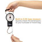 Mechanical Luggage Scale with Tape Measure (Black)