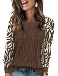 Womens Tops Long Sleeve Shirts Sweaters for Women Fall Teacher Outfits (X-Large / Brown Apricot)