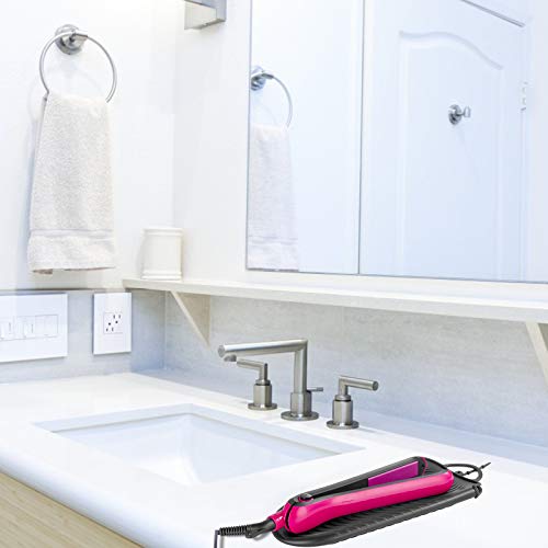 Heat Resistant Curling Iron Mat & Travel Pouch (Black)