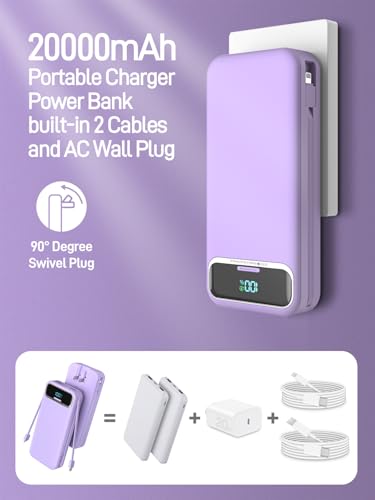 Portable Charger 20000mAh Fast Charging w (Purple)