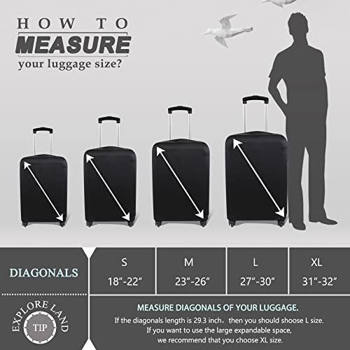 Travel Luggage Cover Fits 31 (XL / Black)